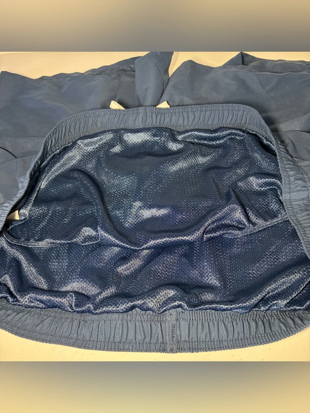 NWT Old Navy Men's 4XL Blue Solid Swim Trunks Elastic Waist Drawstring Lined